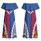 Custom Rugby Broncos and Eels Couples Matching Off Shoulder Maxi Dress and Long Sleeve Button Shirt 2026 Together Aboriginal Polynesian Pattern LT14