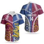 Custom Rugby Broncos and Eels Couples Matching Off Shoulder Short Dress and Hawaiian Shirt 2026 Together Aboriginal Polynesian Pattern LT14