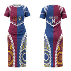 Custom Rugby Broncos and Eels Couples Matching Short Sleeve Bodycon Dress and Long Sleeve Button Shirt 2026 Together Aboriginal Polynesian Pattern LT14