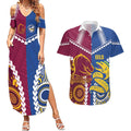 Custom Rugby Broncos and Eels Couples Matching Summer Maxi Dress and Hawaiian Shirt 2026 Together Aboriginal Polynesian Pattern