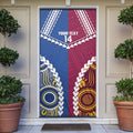 Custom Rugby Broncos and Eels Door Cover 2026 Together Aboriginal Polynesian Pattern