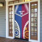 Custom Rugby Broncos and Eels Door Cover 2026 Together Aboriginal Polynesian Pattern