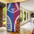 Custom Rugby Broncos and Eels Door Cover 2026 Together Aboriginal Polynesian Pattern