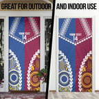 Custom Rugby Broncos and Eels Door Cover 2026 Together Aboriginal Polynesian Pattern