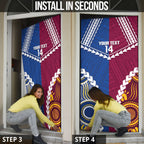 Custom Rugby Broncos and Eels Door Cover 2026 Together Aboriginal Polynesian Pattern