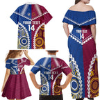 Custom Rugby Broncos and Eels Family Matching Off Shoulder Maxi Dress and Hawaiian Shirt 2026 Together Aboriginal Polynesian Pattern
