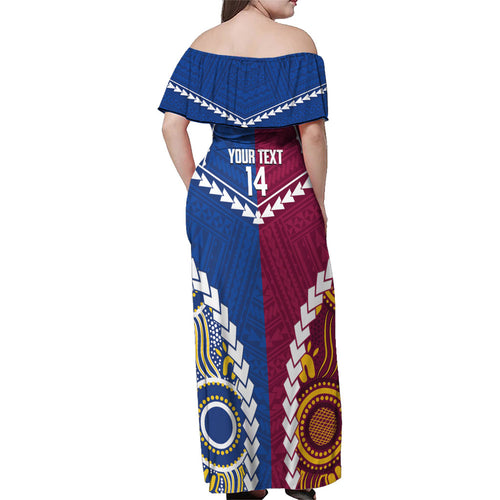Custom Rugby Broncos and Eels Family Matching Off Shoulder Maxi Dress and Hawaiian Shirt 2026 Together Aboriginal Polynesian Pattern