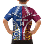 Custom Rugby Broncos and Eels Family Matching Off Shoulder Short Dress and Hawaiian Shirt 2026 Together Aboriginal Polynesian Pattern