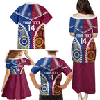 Custom Rugby Broncos and Eels Family Matching Puletasi and Hawaiian Shirt 2026 Together Aboriginal Polynesian Pattern