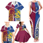 Custom Rugby Broncos and Eels Family Matching Tank Maxi Dress and Hawaiian Shirt 2026 Together Aboriginal Polynesian Pattern