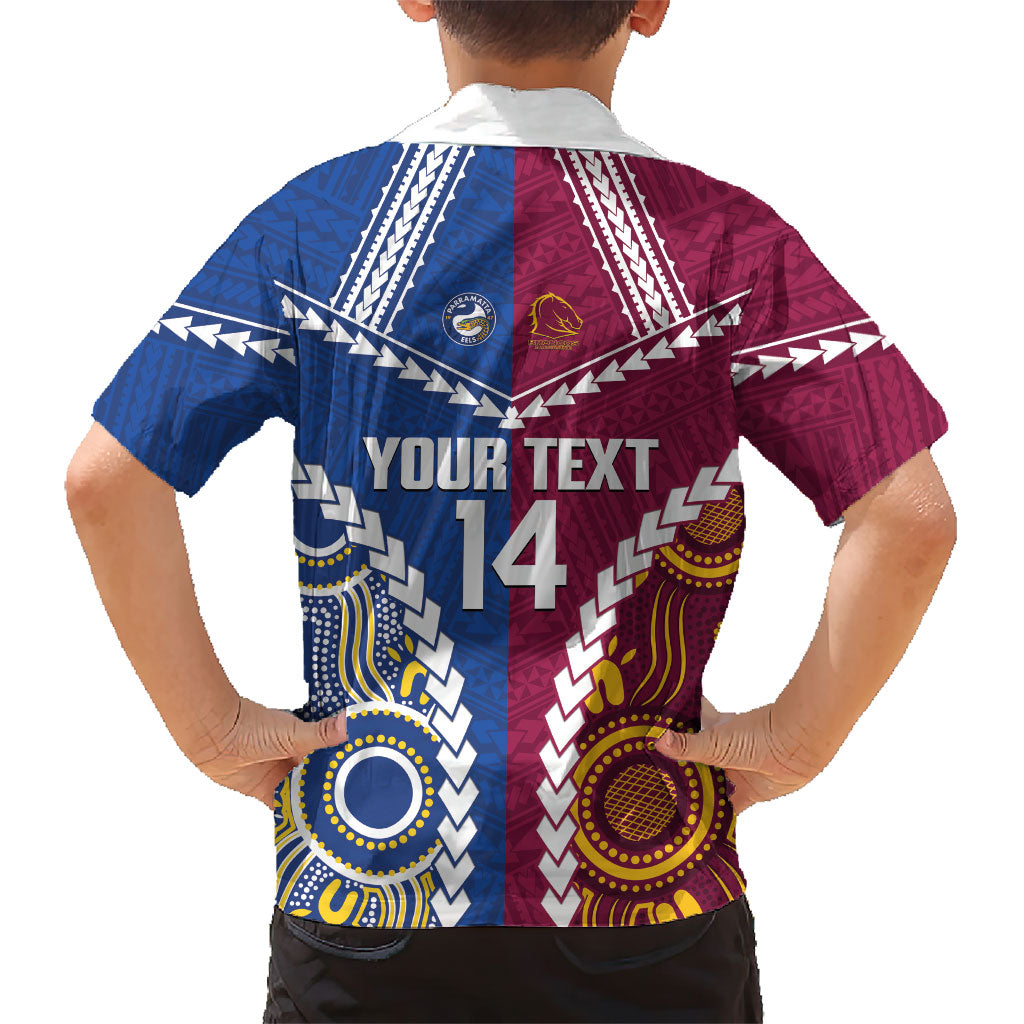 Custom Rugby Broncos and Eels Family Matching Tank Maxi Dress and Hawaiian Shirt 2026 Together Aboriginal Polynesian Pattern