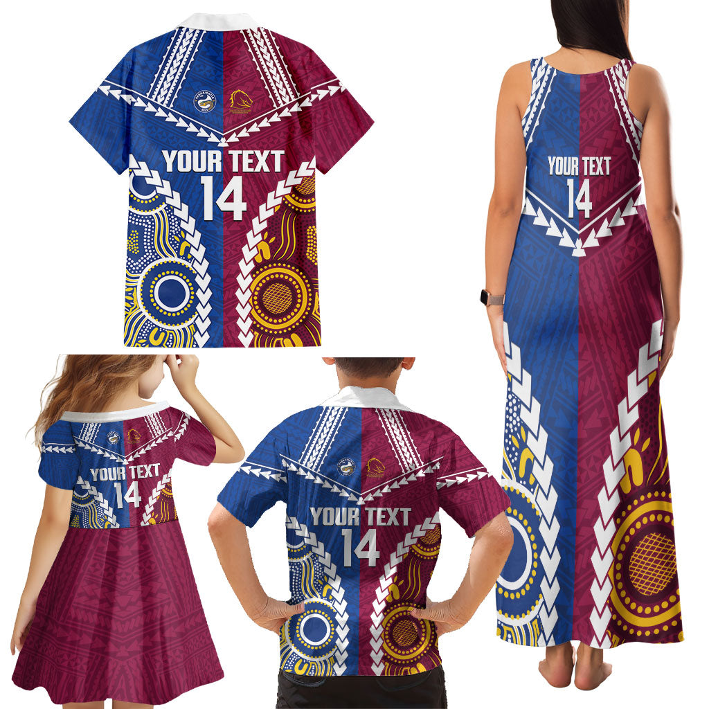 Custom Rugby Broncos and Eels Family Matching Tank Maxi Dress and Hawaiian Shirt 2026 Together Aboriginal Polynesian Pattern