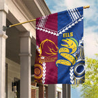 Rugby Broncos and Eels Garden Flag 2026 Together Aboriginal Polynesian Pattern
