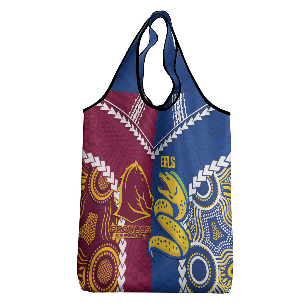 Rugby Broncos and Eels Grocery Bag 2026 Together Aboriginal Polynesian Pattern
