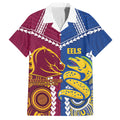 Custom Rugby Broncos and Eels Hawaiian Shirt 2026 Together Aboriginal Polynesian Pattern