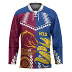 Custom Rugby Broncos and Eels Hockey Jersey 2026 Together Aboriginal Polynesian Pattern