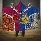 Rugby Broncos and Eels Hooded Blanket 2026 Together Aboriginal Polynesian Pattern
