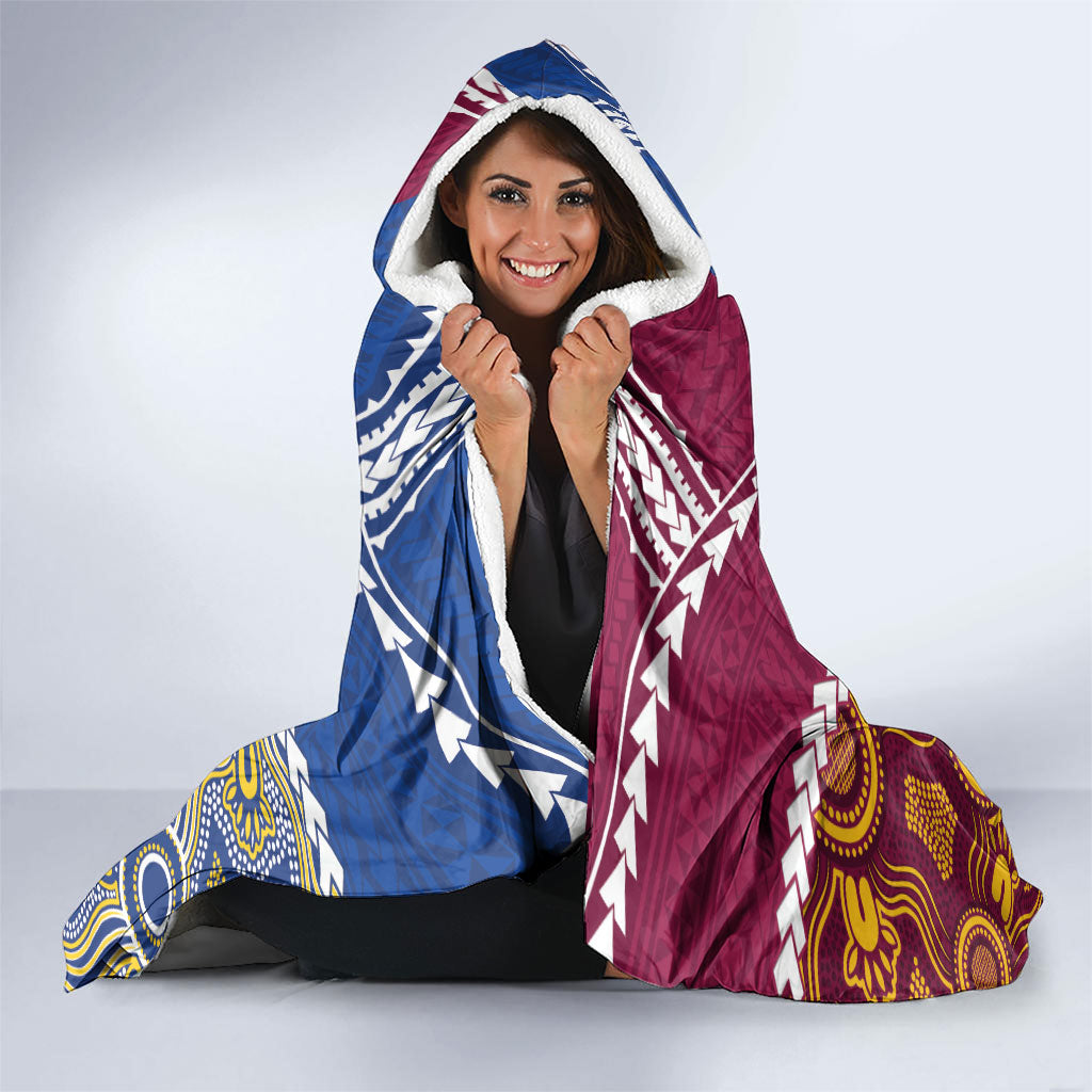 Rugby Broncos and Eels Hooded Blanket 2026 Together Aboriginal Polynesian Pattern