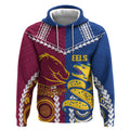 Custom Rugby Broncos and Eels Hoodie 2026 Together Aboriginal Polynesian Pattern