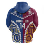 Custom Rugby Broncos and Eels Hoodie 2026 Together Aboriginal Polynesian Pattern