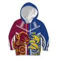 Custom Rugby Broncos and Eels Kid Hoodie 2026 Together Aboriginal Polynesian Pattern