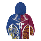 Custom Rugby Broncos and Eels Kid Hoodie 2026 Together Aboriginal Polynesian Pattern