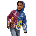 Custom Rugby Broncos and Eels Kid Hoodie 2026 Together Aboriginal Polynesian Pattern