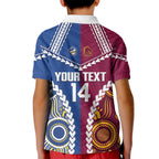 Custom Rugby Broncos and Eels Kid Polo Shirt 2026 Together Aboriginal Polynesian Pattern