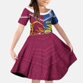 Custom Rugby Broncos and Eels Kid Short Sleeve Dress 2026 Together Aboriginal Polynesian Pattern
