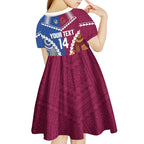 Custom Rugby Broncos and Eels Kid Short Sleeve Dress 2026 Together Aboriginal Polynesian Pattern