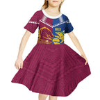 Custom Rugby Broncos and Eels Kid Short Sleeve Dress 2026 Together Aboriginal Polynesian Pattern