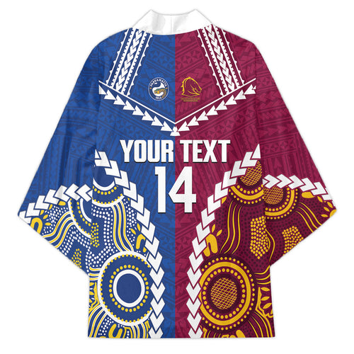 Custom Rugby Broncos and Eels Kimono 2026 Together Aboriginal Polynesian Pattern