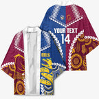 Custom Rugby Broncos and Eels Kimono 2026 Together Aboriginal Polynesian Pattern