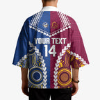 Custom Rugby Broncos and Eels Kimono 2026 Together Aboriginal Polynesian Pattern