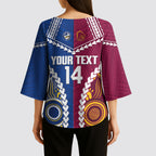 Custom Rugby Broncos and Eels Kimono Sleeve Blouse 2026 Together Aboriginal Polynesian Pattern