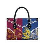 Rugby Broncos and Eels Leather Bag 2026 Together Aboriginal Polynesian Pattern