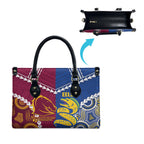 Rugby Broncos and Eels Leather Bag 2026 Together Aboriginal Polynesian Pattern