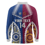 Custom Rugby Broncos and Eels Long Sleeve Polo Shirt 2026 Together Aboriginal Polynesian Pattern