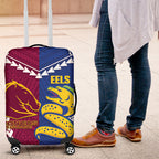 Rugby Broncos and Eels Luggage Cover 2026 Together Aboriginal Polynesian Pattern