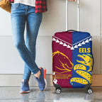Rugby Broncos and Eels Luggage Cover 2026 Together Aboriginal Polynesian Pattern