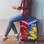 Rugby Broncos and Eels Luggage Cover 2026 Together Aboriginal Polynesian Pattern