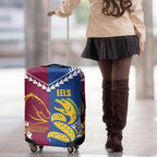 Rugby Broncos and Eels Luggage Cover 2026 Together Aboriginal Polynesian Pattern