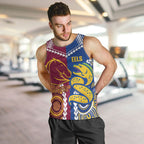 Custom Rugby Broncos and Eels Men Tank Top 2026 Together Aboriginal Polynesian Pattern