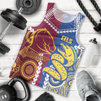 Custom Rugby Broncos and Eels Men Tank Top 2026 Together Aboriginal Polynesian Pattern