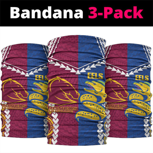 Rugby Broncos and Eels Neck Gaiter 2026 Together Aboriginal Polynesian Pattern