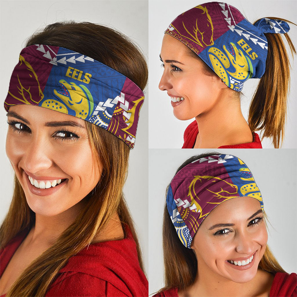 Rugby Broncos and Eels Neck Gaiter 2026 Together Aboriginal Polynesian Pattern