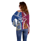 Custom Rugby Broncos and Eels Off Shoulder Sweater 2026 Together Aboriginal Polynesian Pattern