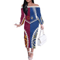 Custom Rugby Broncos and Eels Off The Shoulder Long Sleeve Dress 2026 Together Aboriginal Polynesian Pattern