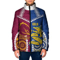 Custom Rugby Broncos and Eels Padded Jacket 2026 Together Aboriginal Polynesian Pattern
