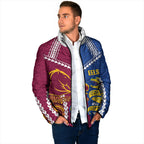 Custom Rugby Broncos and Eels Padded Jacket 2026 Together Aboriginal Polynesian Pattern